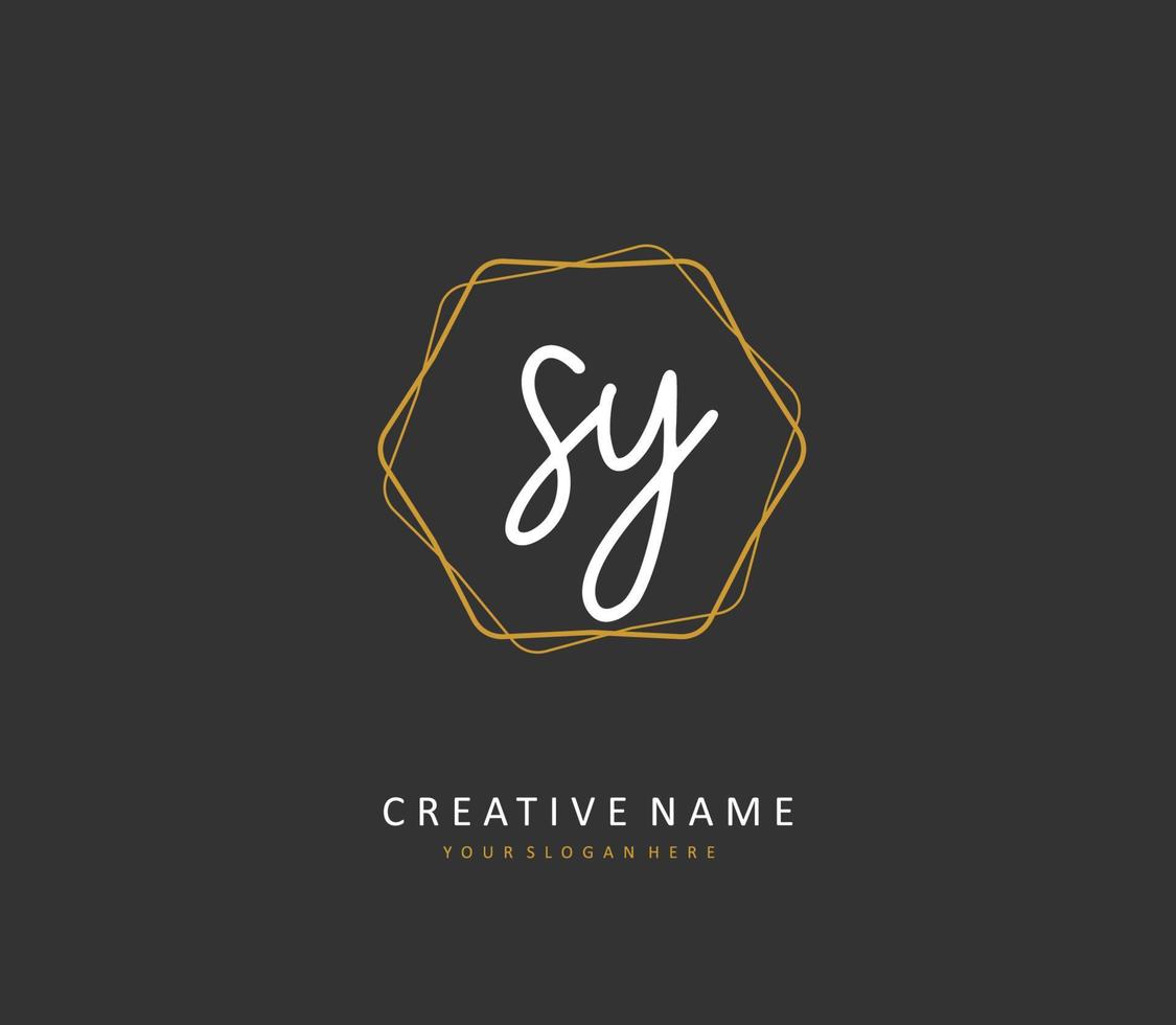 sy Initiale Brief Handschrift und Unterschrift Logo. ein Konzept Handschrift Initiale Logo mit Vorlage Element. vektor