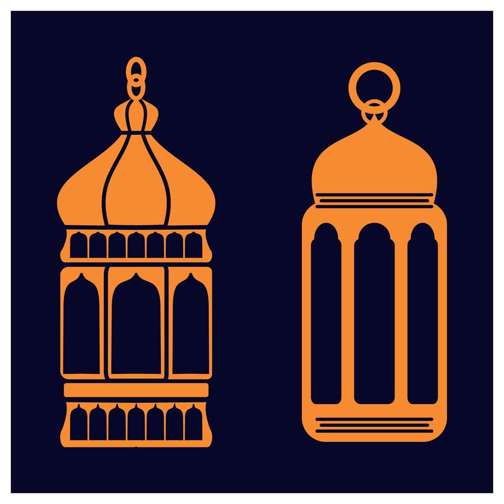 Ramadhan IED lykta ikon logotyp vektor