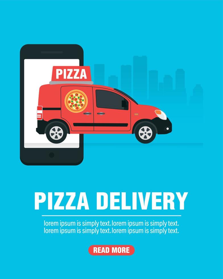 Pizza Lieferung Konzept modern Design eben vektor