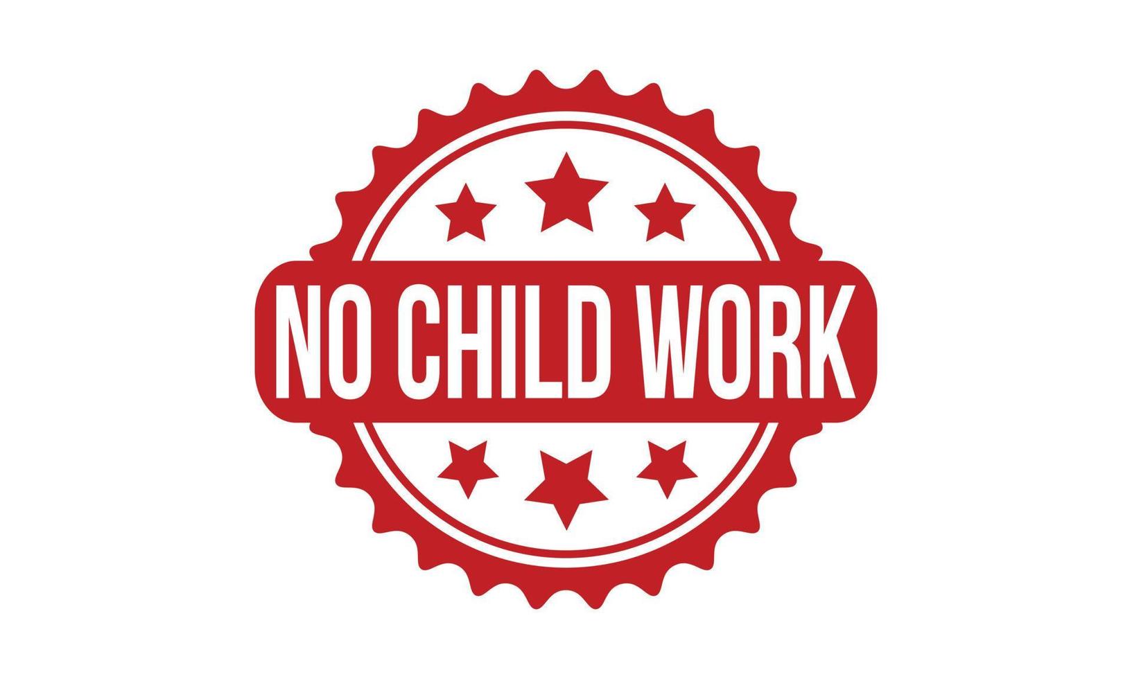 Nein Kind Arbeit Gummi Briefmarke. rot Nein Kind Arbeit Gummi Grunge Briefmarke Siegel Vektor Illustration