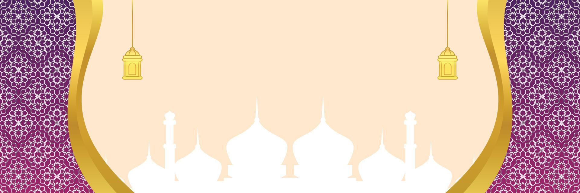 islamic bakgrund, med mandala prydnad, lykta och moské silhuett. vektor mall för banderoller, hälsning kort för islamic högtider, eid al fitr, ramadhan, eid al Adha