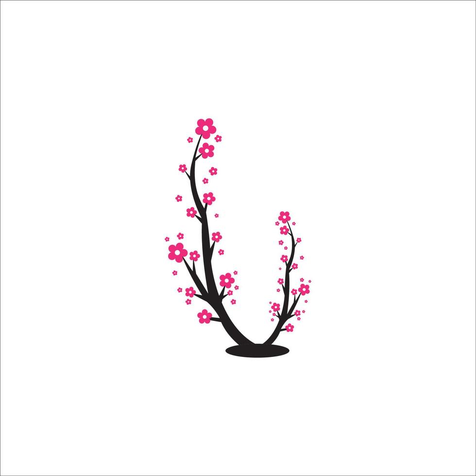 Kirsche blühen Sakura Logo Vektor Vorlage