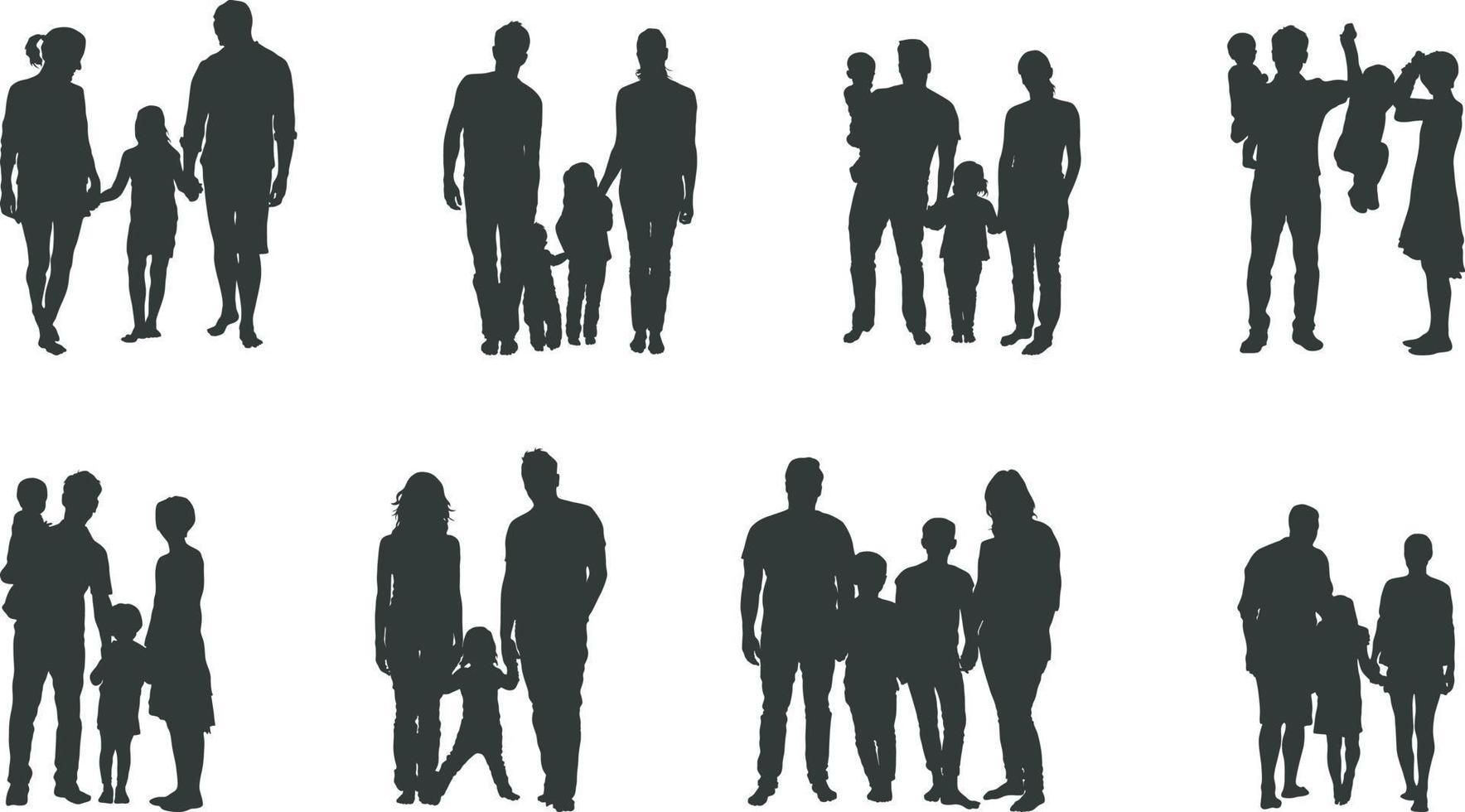 Familie Silhouette, glücklich Familie Silhouette vektor