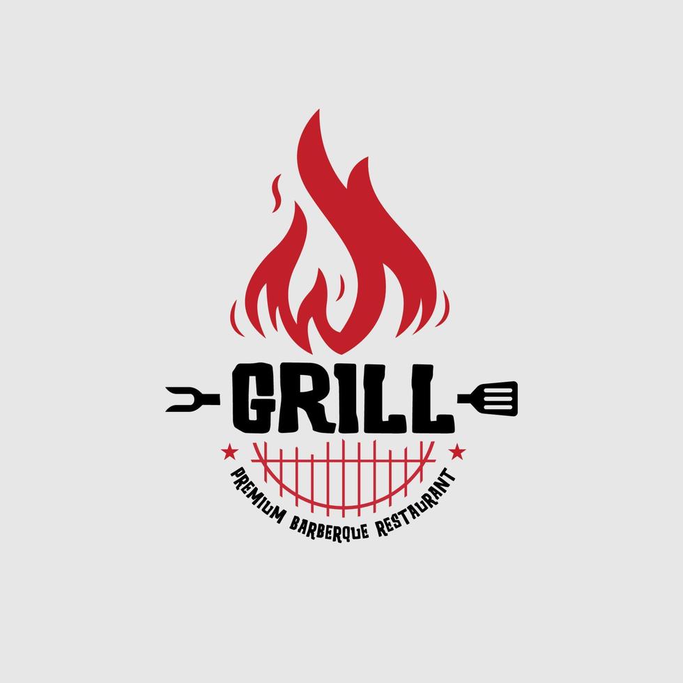 Grill Restaurant Grill Logo Vorlage vektor