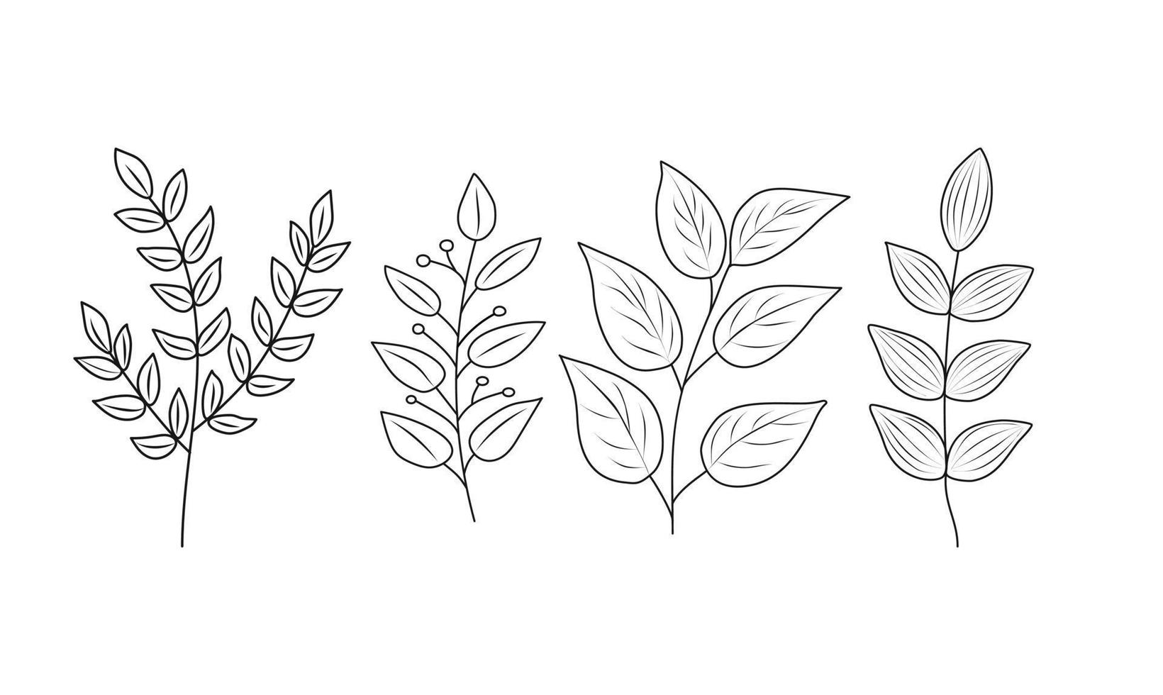 Blumen- einstellen von Hand gezeichnet botanisch Elemente. Vektor Illustration.