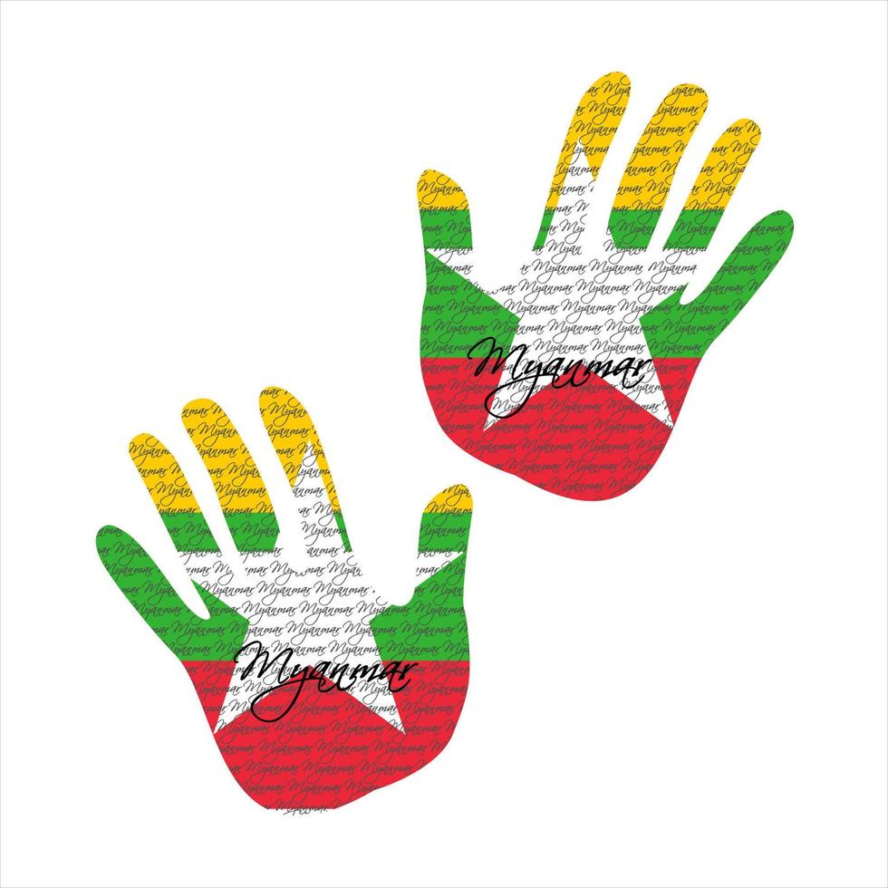 Myanmar Flagge Hand Vektor Grafik Design