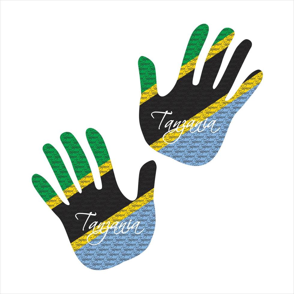 tanzania flagga hand vektor grafisk illustration