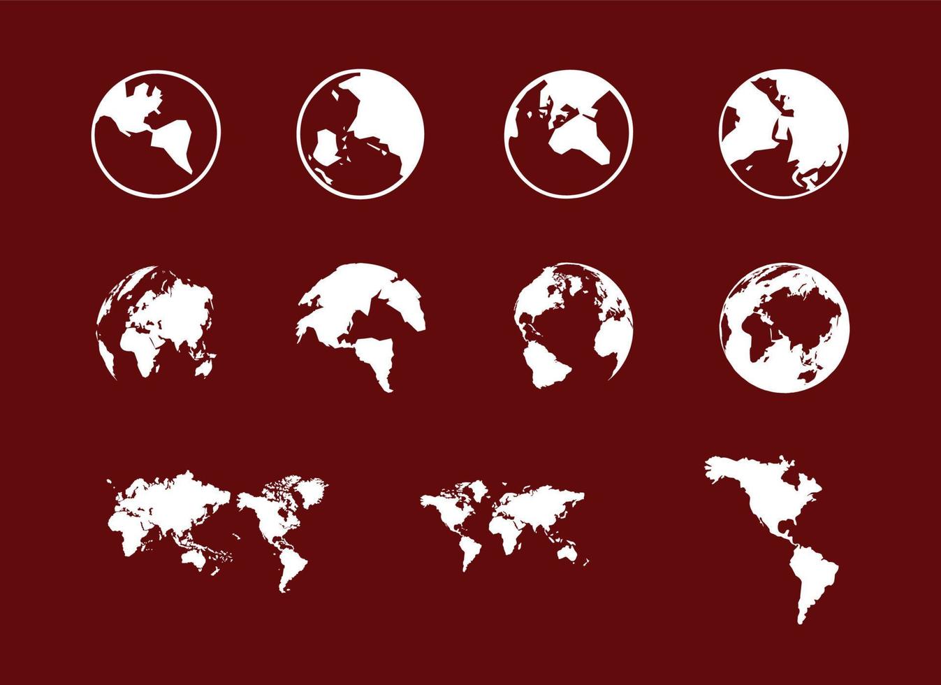 Welt Karte alle Länder kreisförmig und eben Karten alle International Gebiete vektor