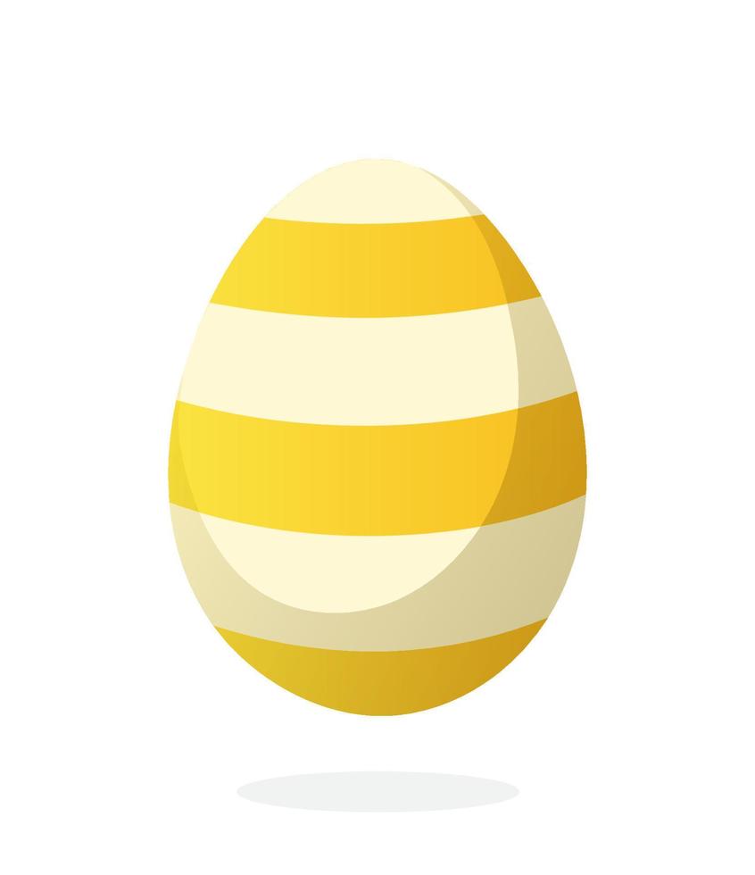 platt illustration av gul påsk ägg med avskalade mönster vektor