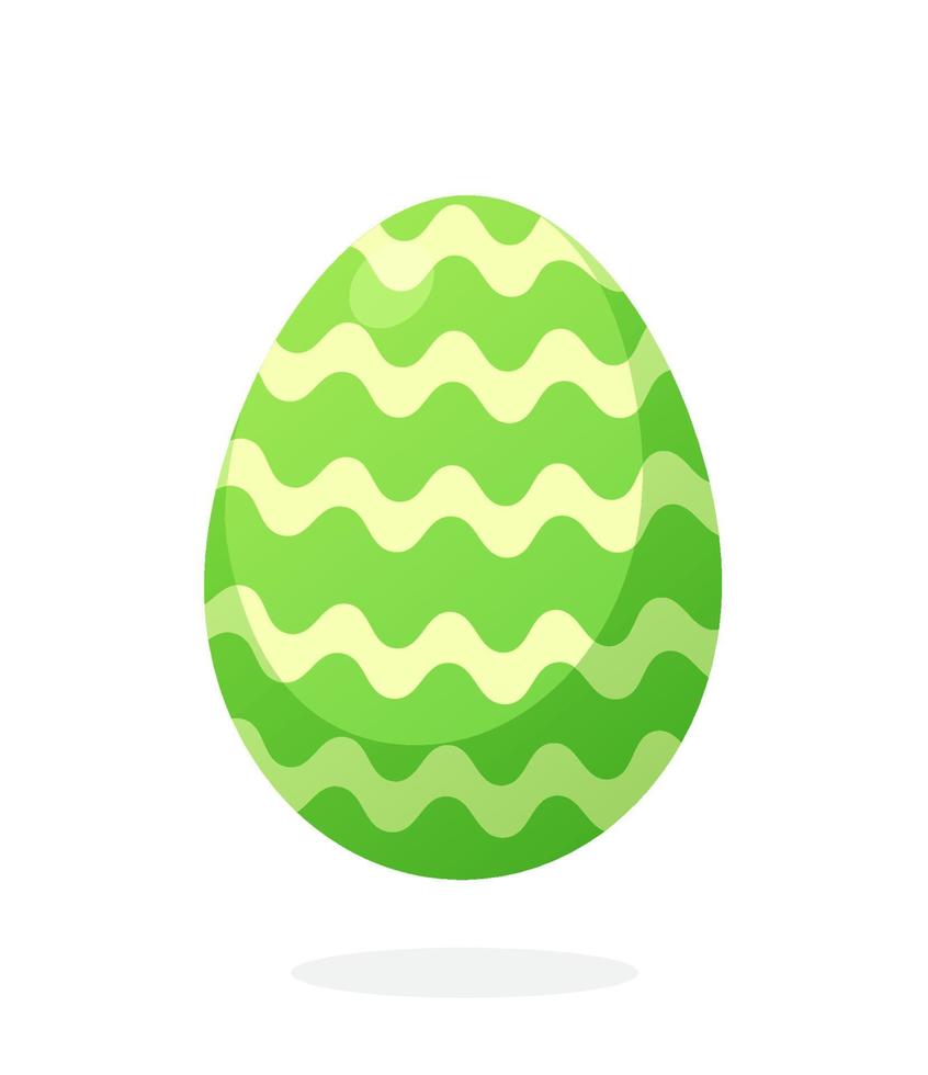 platt illustration av grön påsk ägg med sicksack- mönster vektor