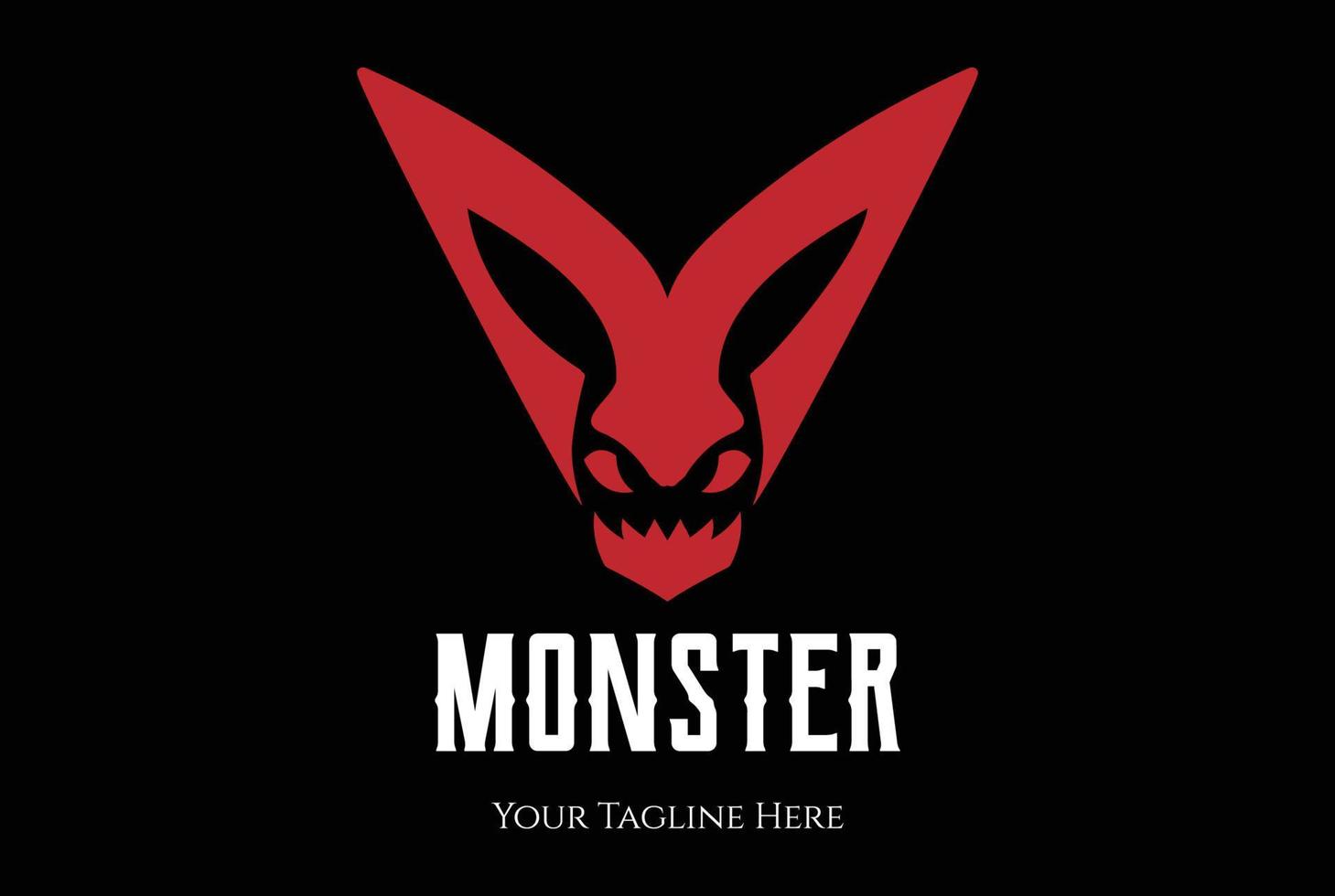 rot Initiale Brief m zum Monster- Satan Teufel böse Dämon Gesicht Kopf Logo Design vektor