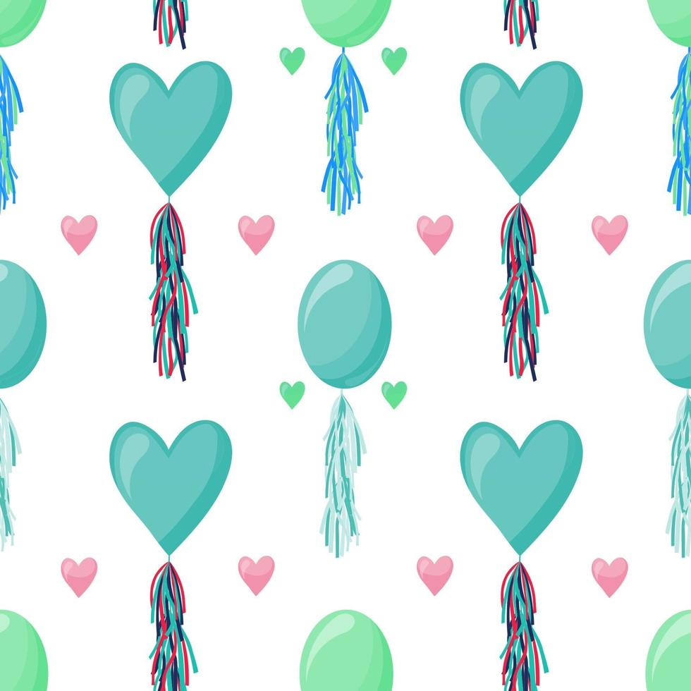 Vektor nahtloses Muster mit mehrfarbigen Luftballons