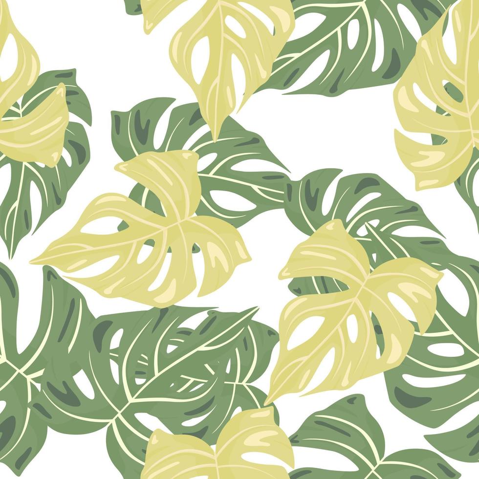 dekorativ tropisch Palme Blätter nahtlos Muster. Urwald Blatt nahtlos Hintergrund. exotisch botanisch Textur. Blumen- Hintergrund. vektor