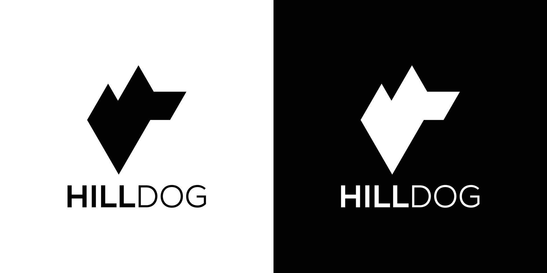 Hügel Hund Logo Design Vorlage vektor