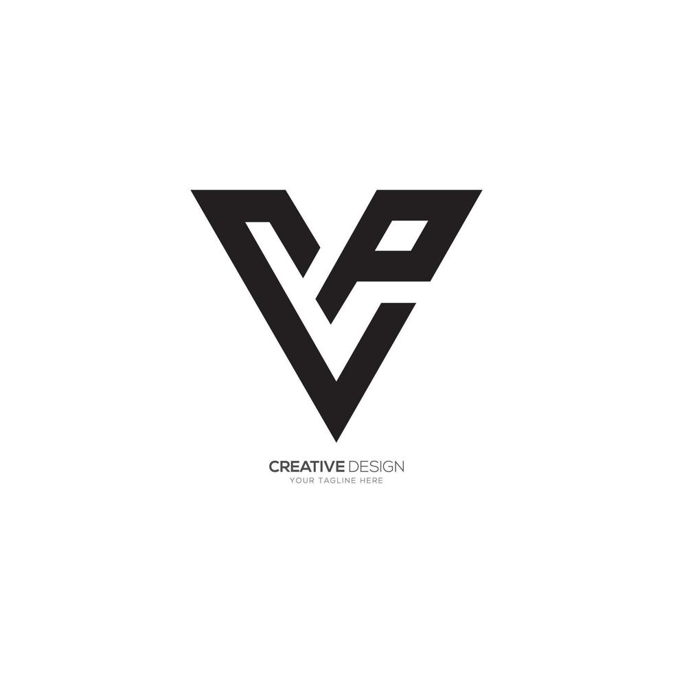 triangel brev c p v modern konst monogram unik logotyp vektor