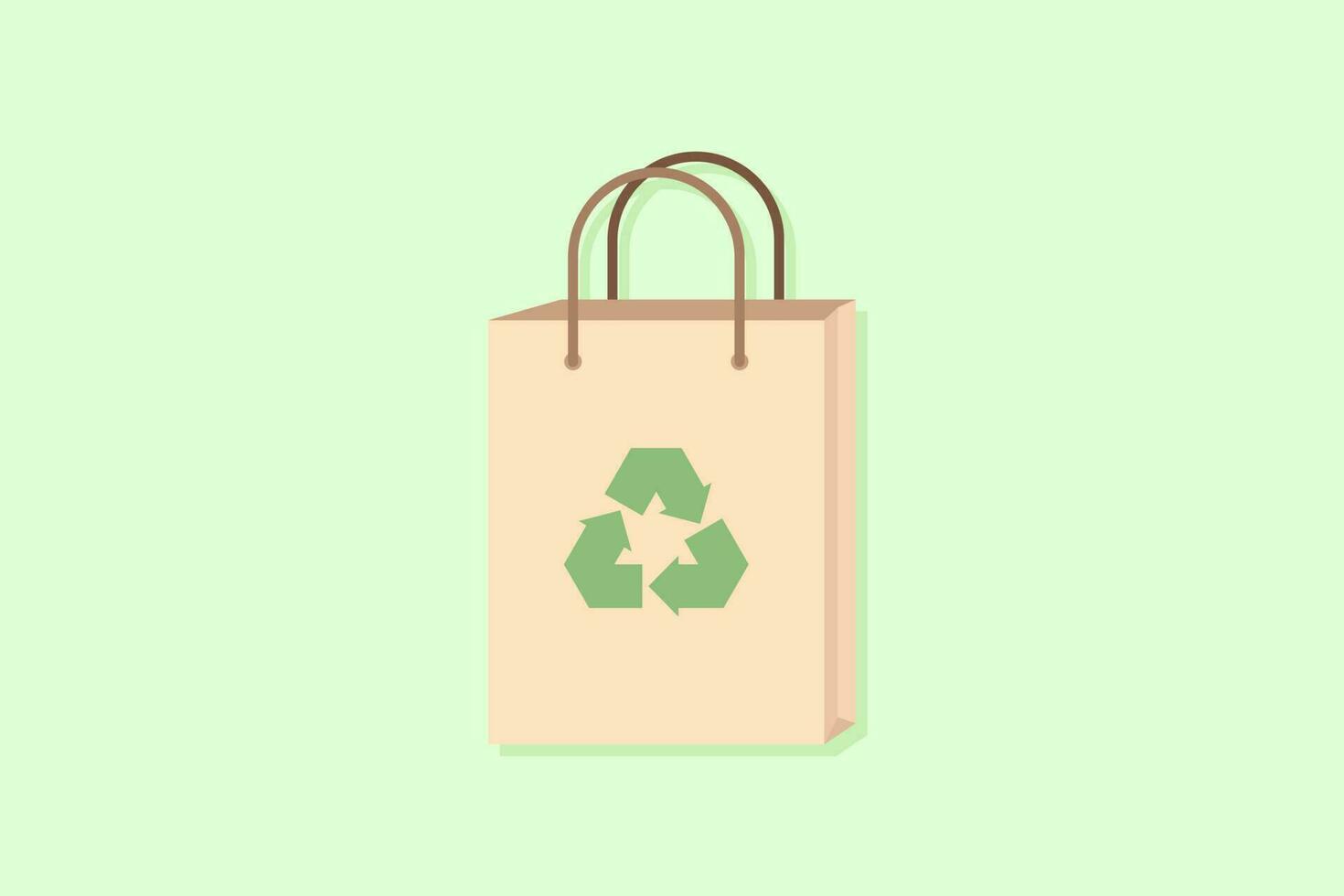 ökologisch freundlich Tasche, recyceln Symbol, Grün Farbe, eben Design Vektor Design Vorlage