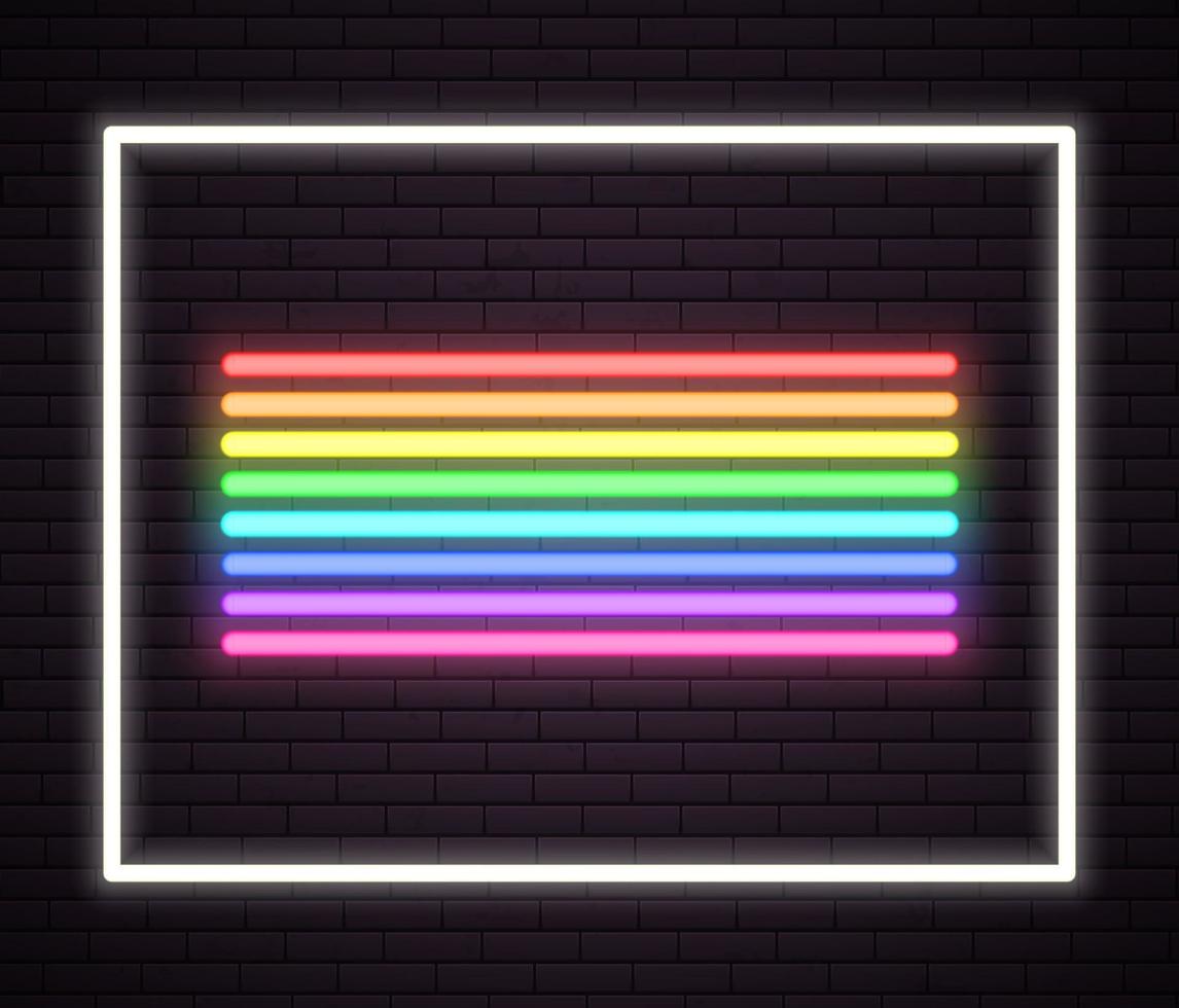 regnbåge neon rör lampor. skylt. tecken på vägg av natt klubb. vektor illustration