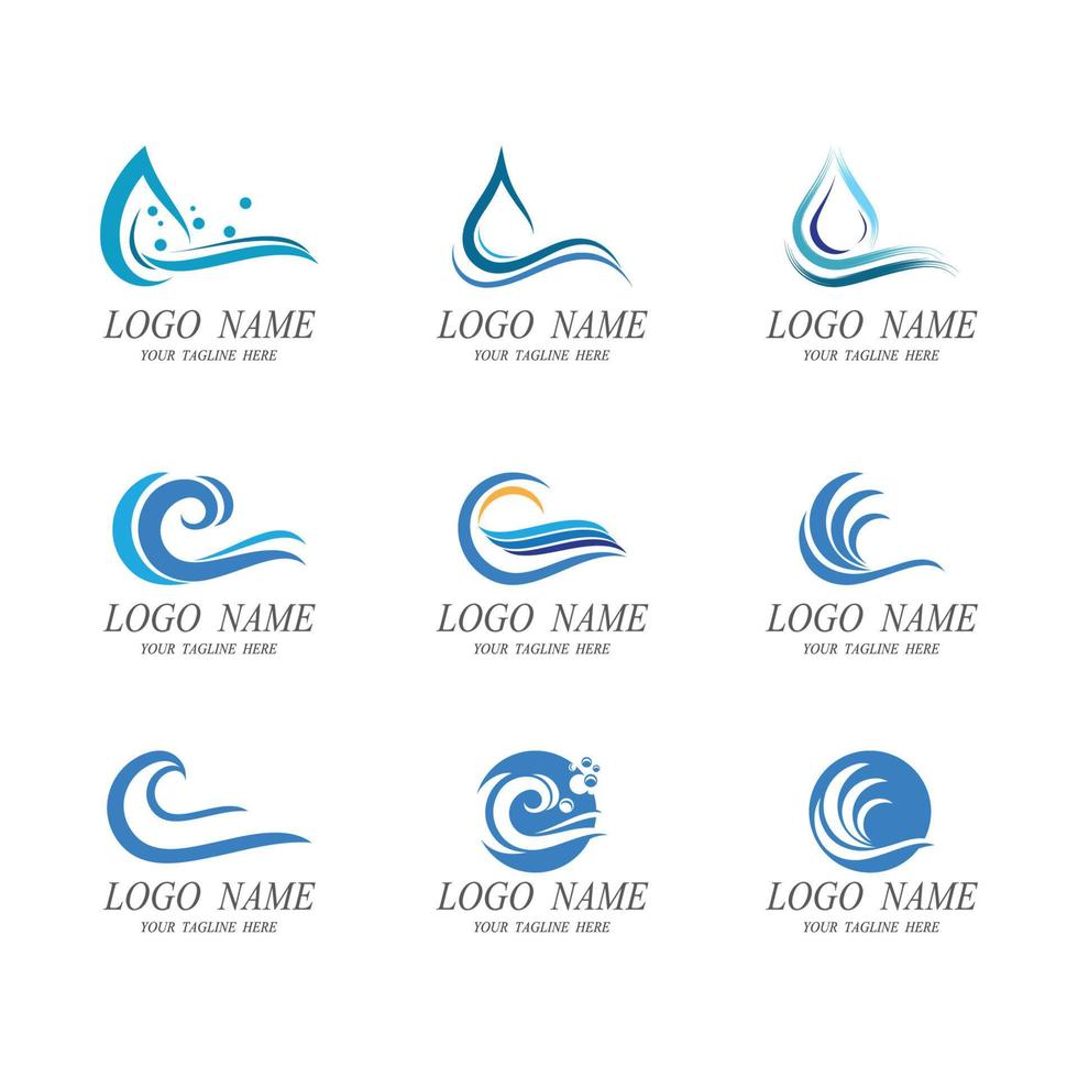 Wasser Welle Logo Vektor und Symbol Vorlage