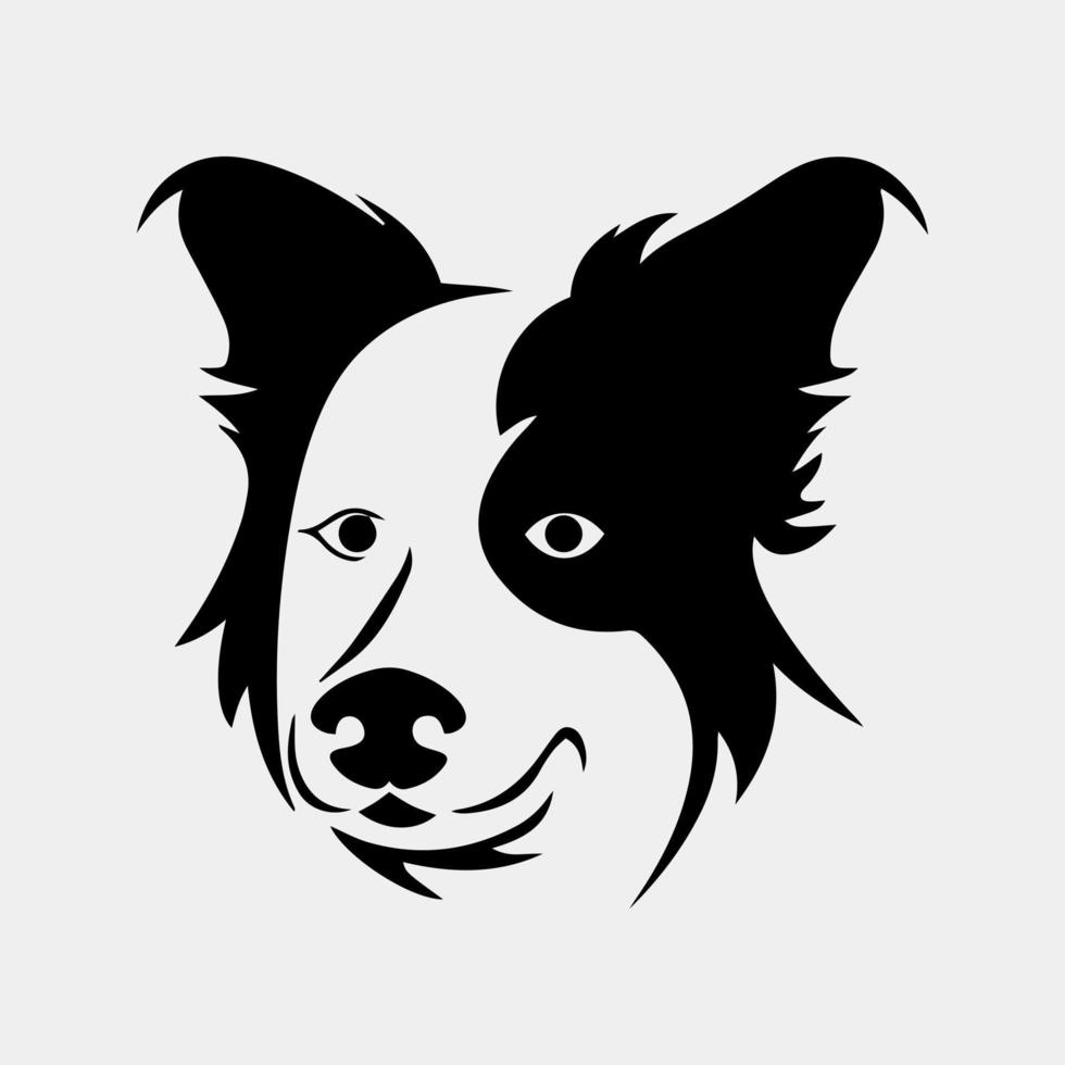 gräns collie hund huvud logotyp ikon vektor. hund ansikte enkel design. vektor