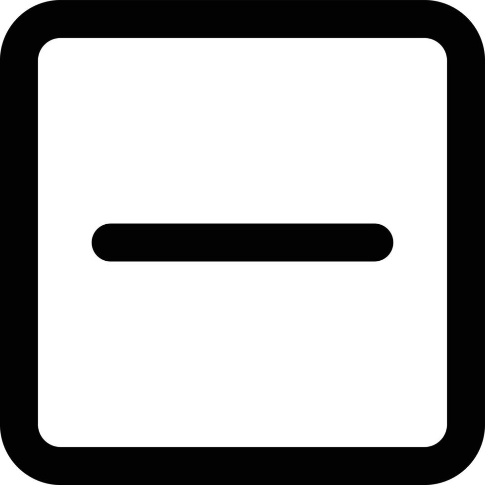 minus- fyrkant ikon vektor . ta bort fyrkant ikon för ui app design