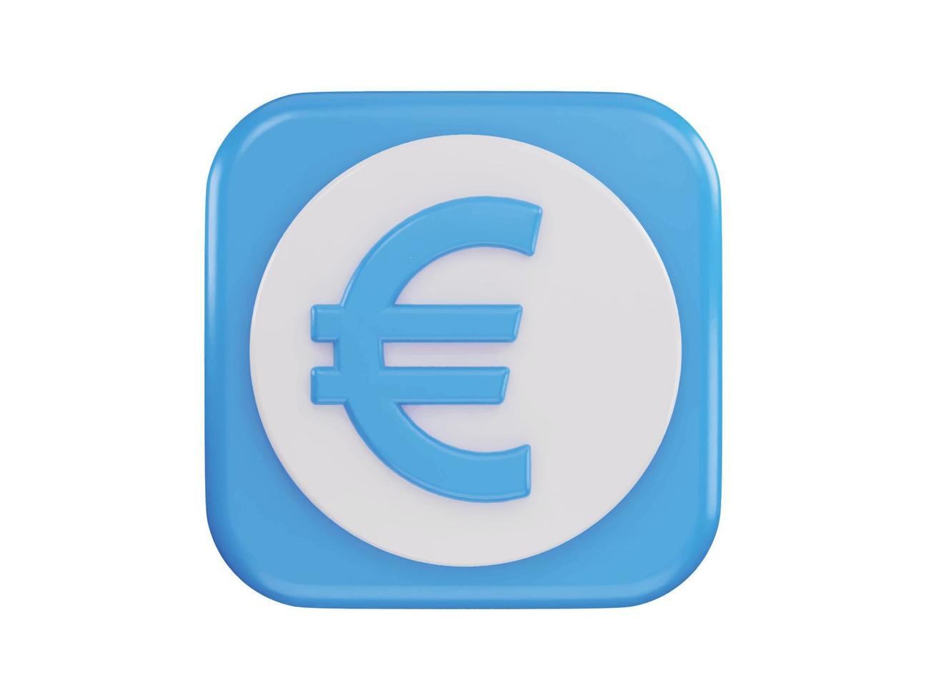 Euro Zeichen Symbol 3d Rendern Vektor Illustration