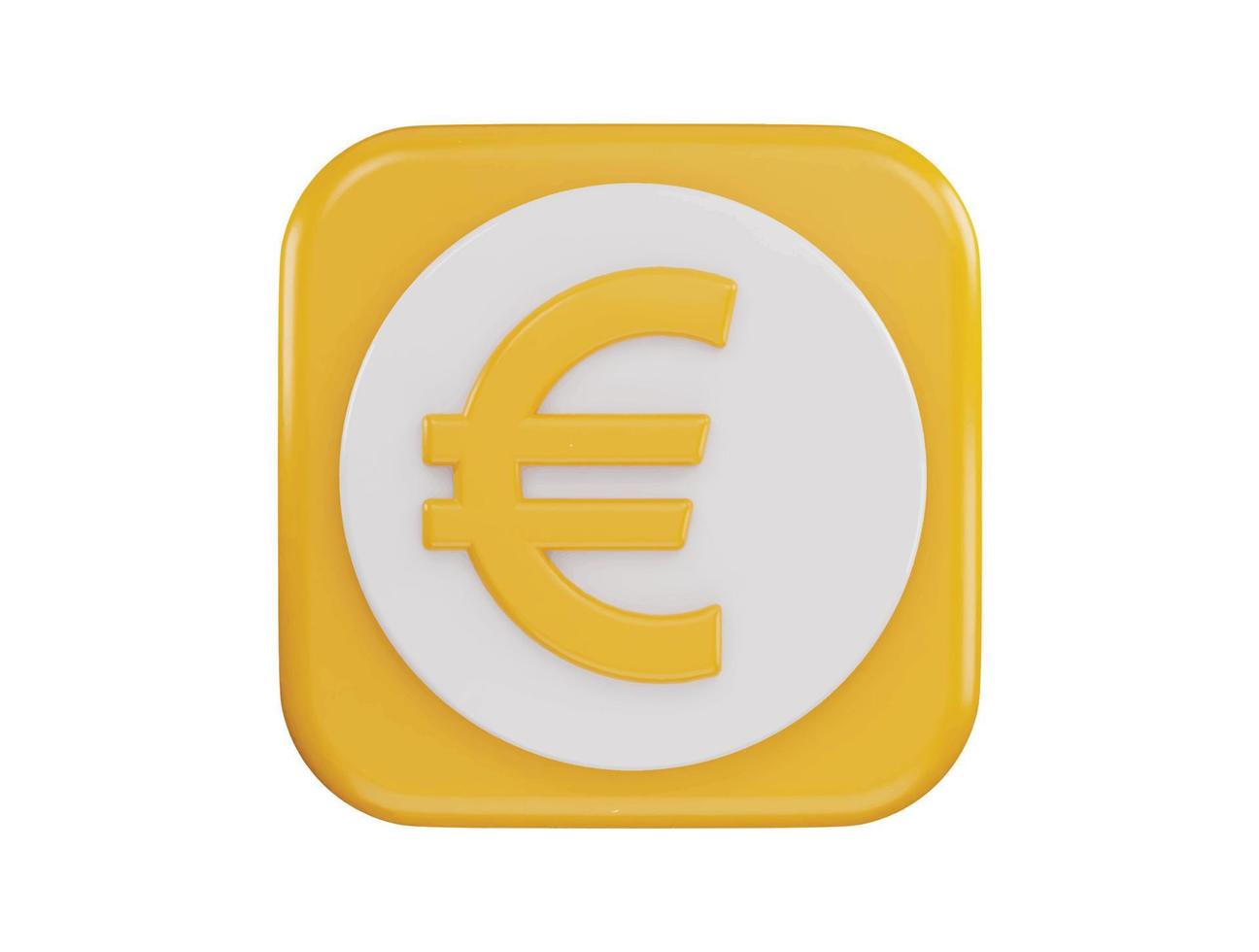 Euro Zeichen Symbol 3d Rendern Vektor Illustration