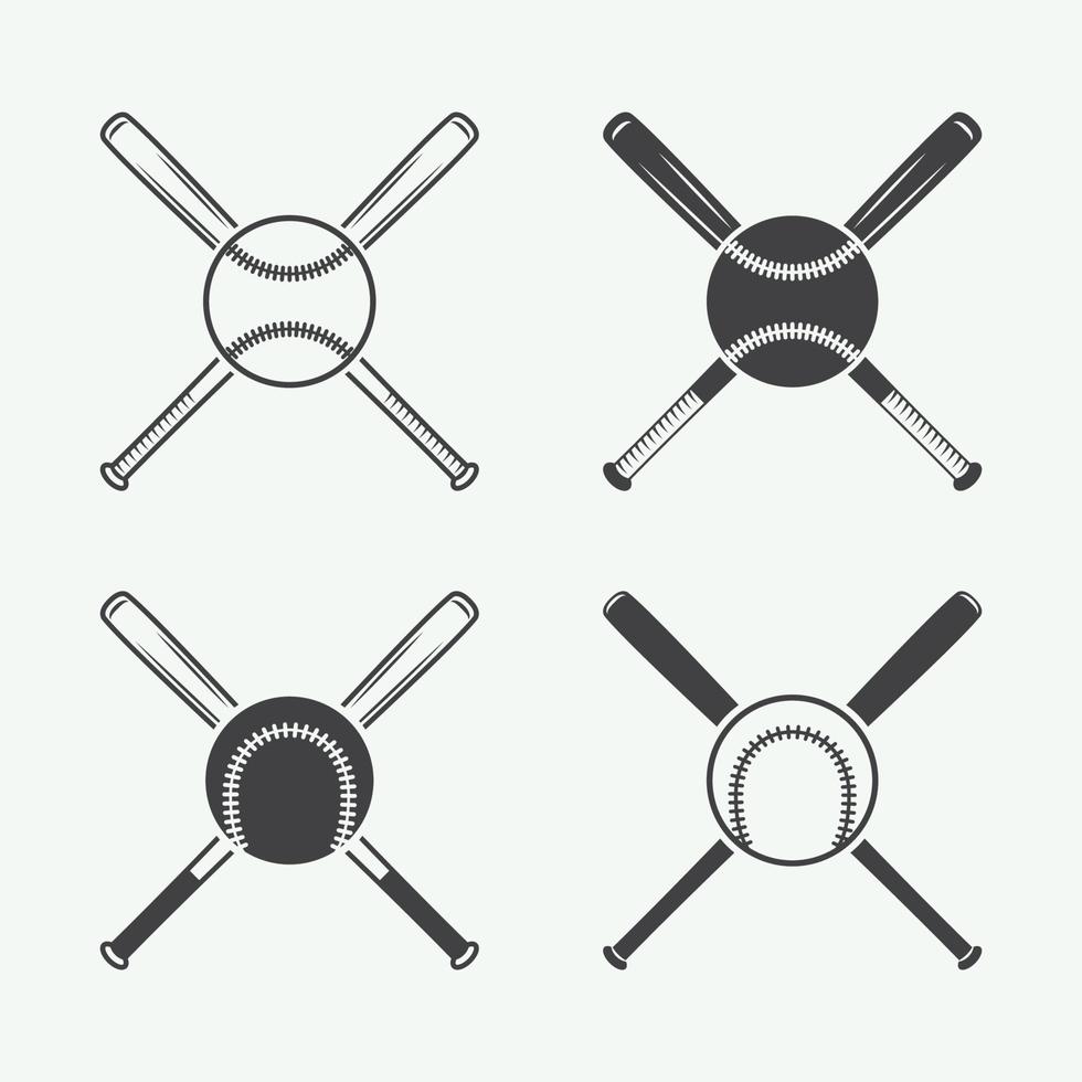 Jahrgang Baseball Logos, Embleme, Abzeichen und Design Elemente. vektor