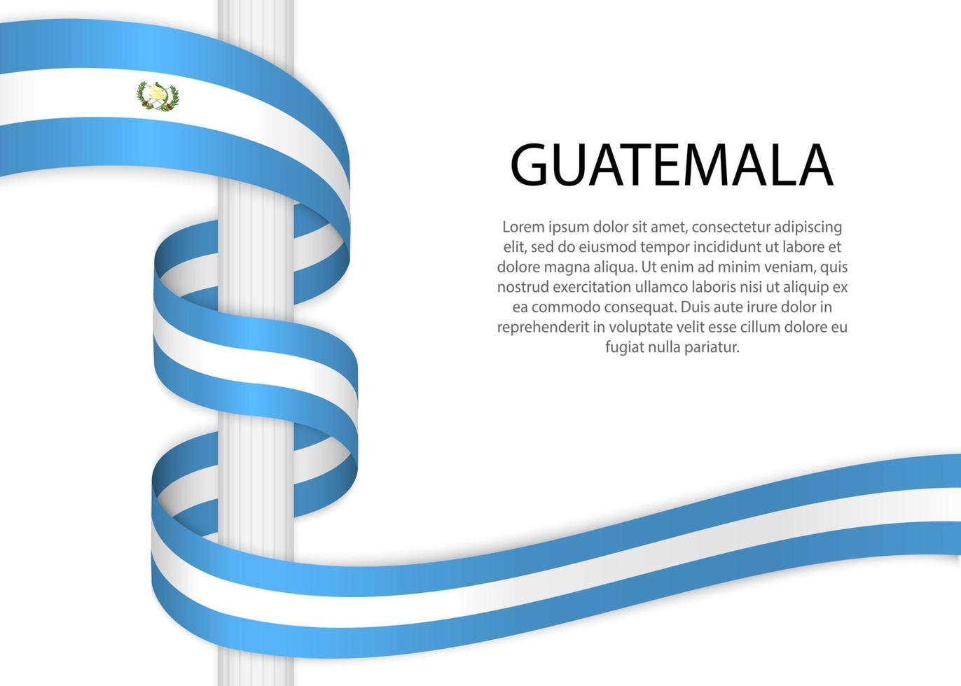 winken Band auf Pole mit Flagge von Guatemala. vektor