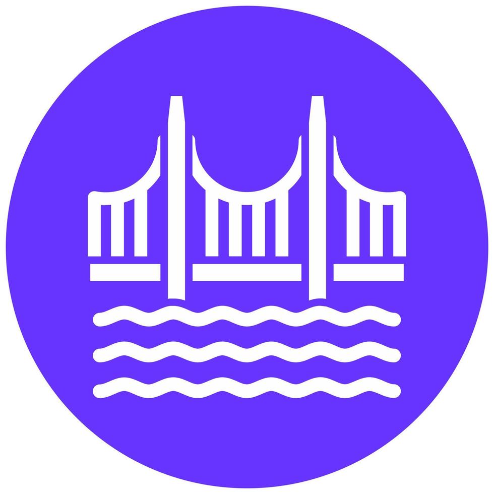 gyllene Port bro vektor ikon stil