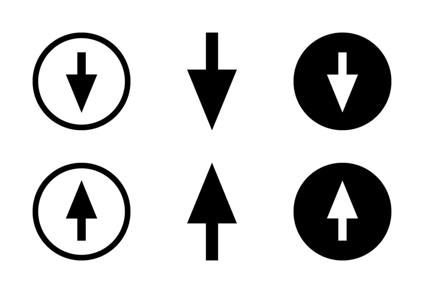 Pfeil nach oben und unten Design frei Vektor setzen