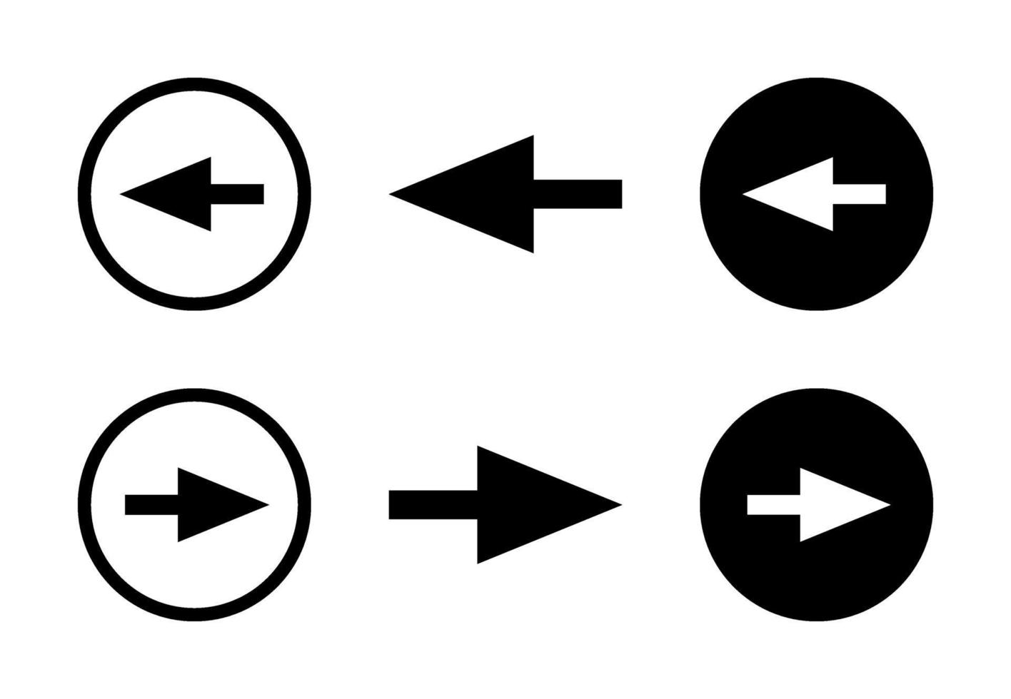 Pfeil rechts und links Design frei Vektor setzen