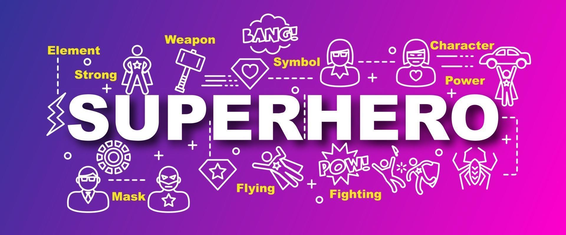 superhjälte vektor trendig banner