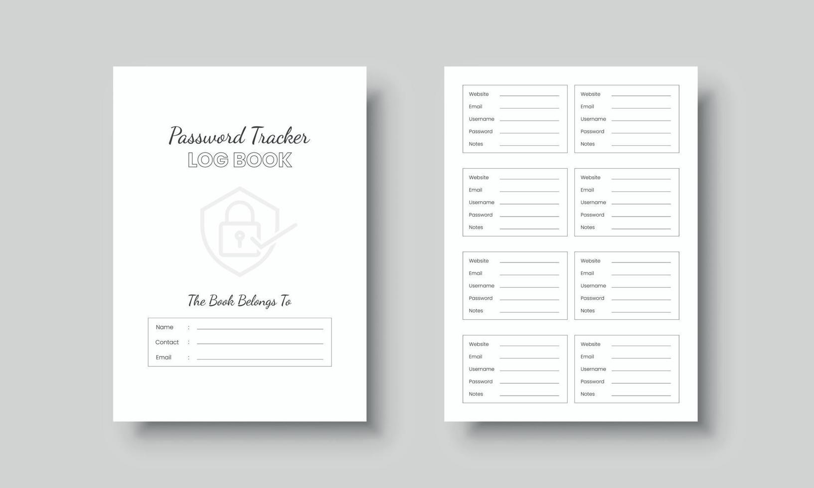 Passwort Tracker Logbuch zum Sozial Medien vektor