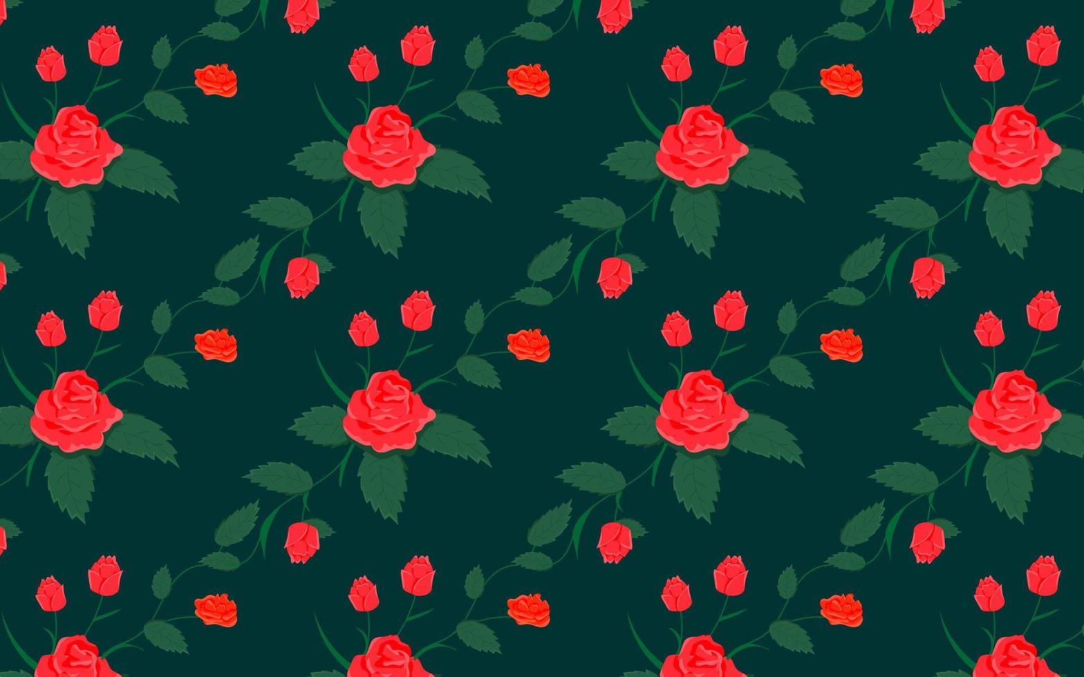 symmetrisch rot Rose Muster. Liebe ikonisch nahtlos Muster. zum Valentinstag Jahreszeit. finden füllen Muster auf Farbfelder vektor