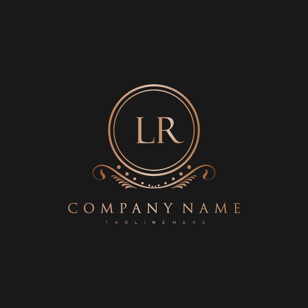 lr Brief Initiale mit königlich Luxus Logo Vorlage vektor