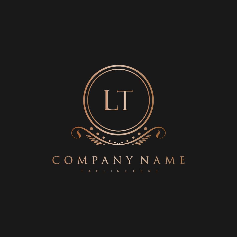 lt Brief Initiale mit königlich Luxus Logo Vorlage vektor