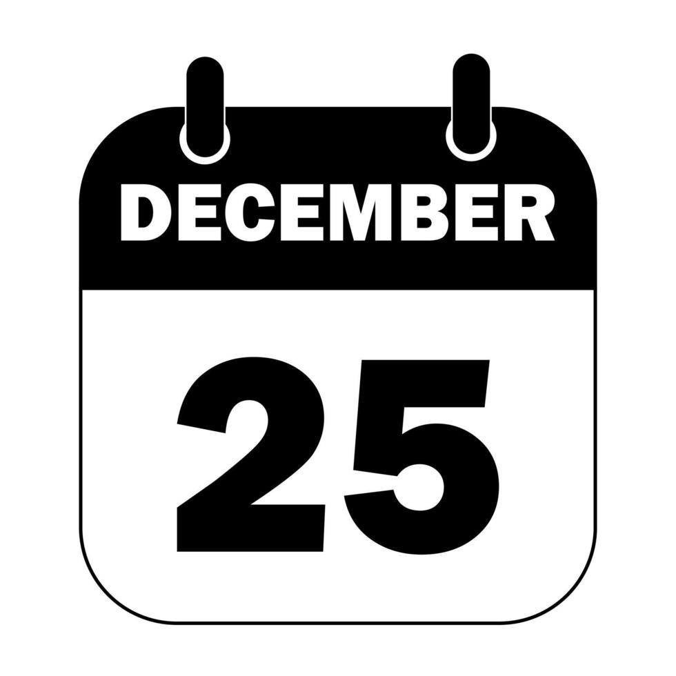 einfache Illustration des Kalendersymbols vom 25. Dezember für Weihnachtsfeiertage vektor