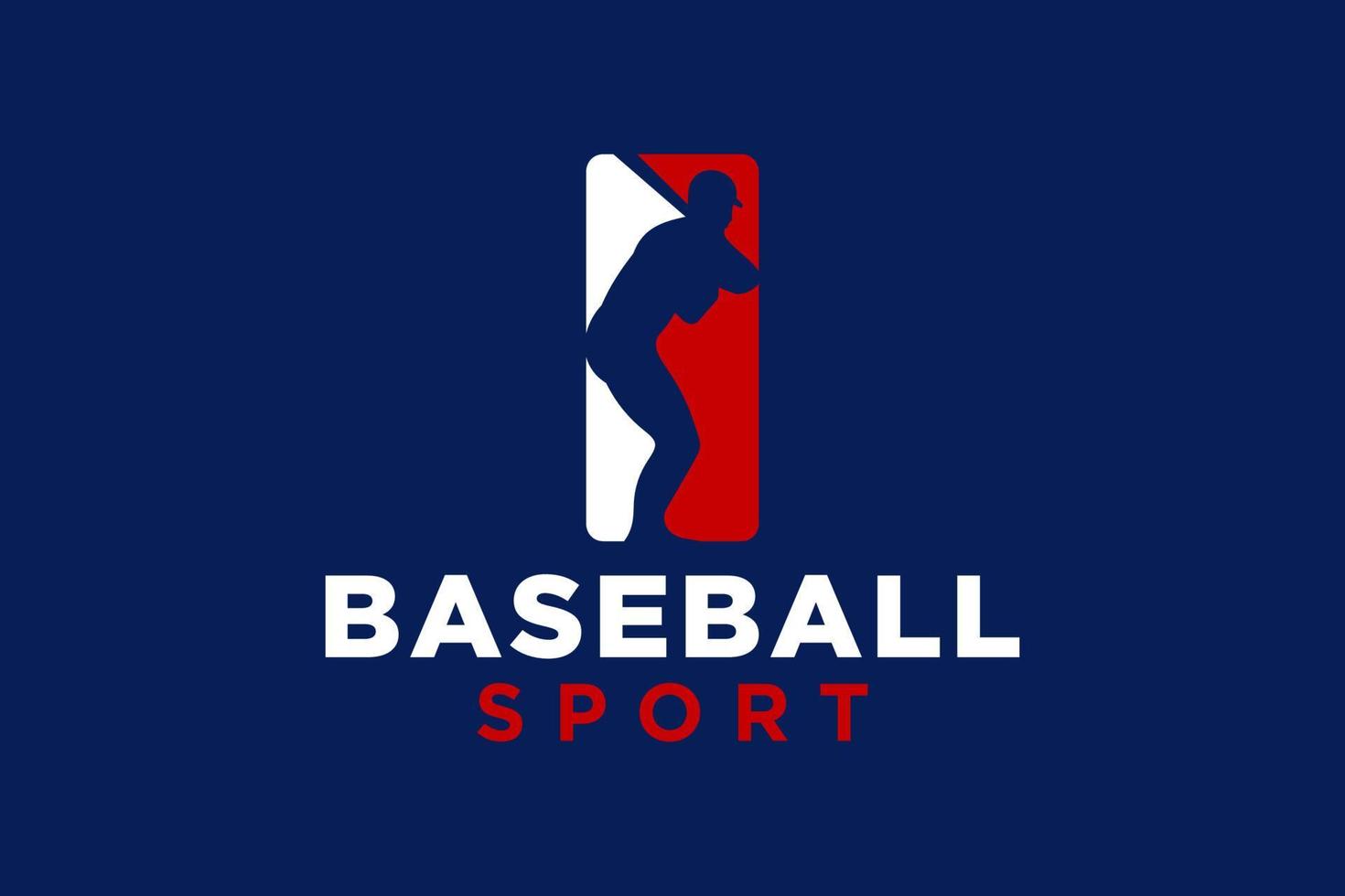 Brief ich Baseball Logo Symbol Vektor Vorlage.