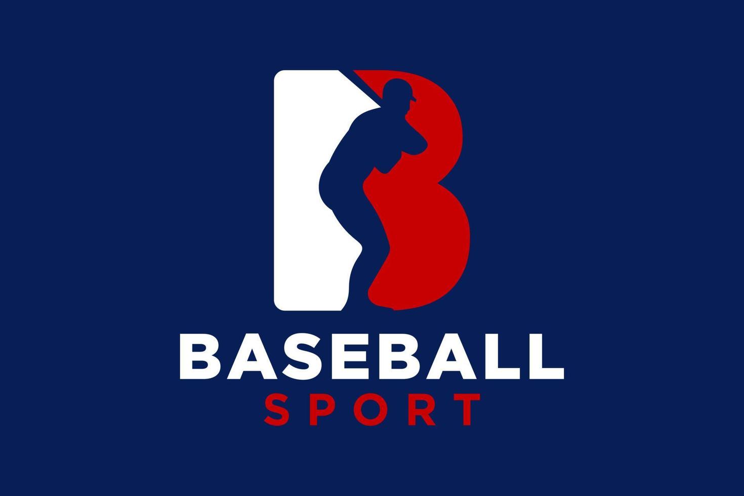 Brief b Baseball Logo Symbol Vektor Vorlage.