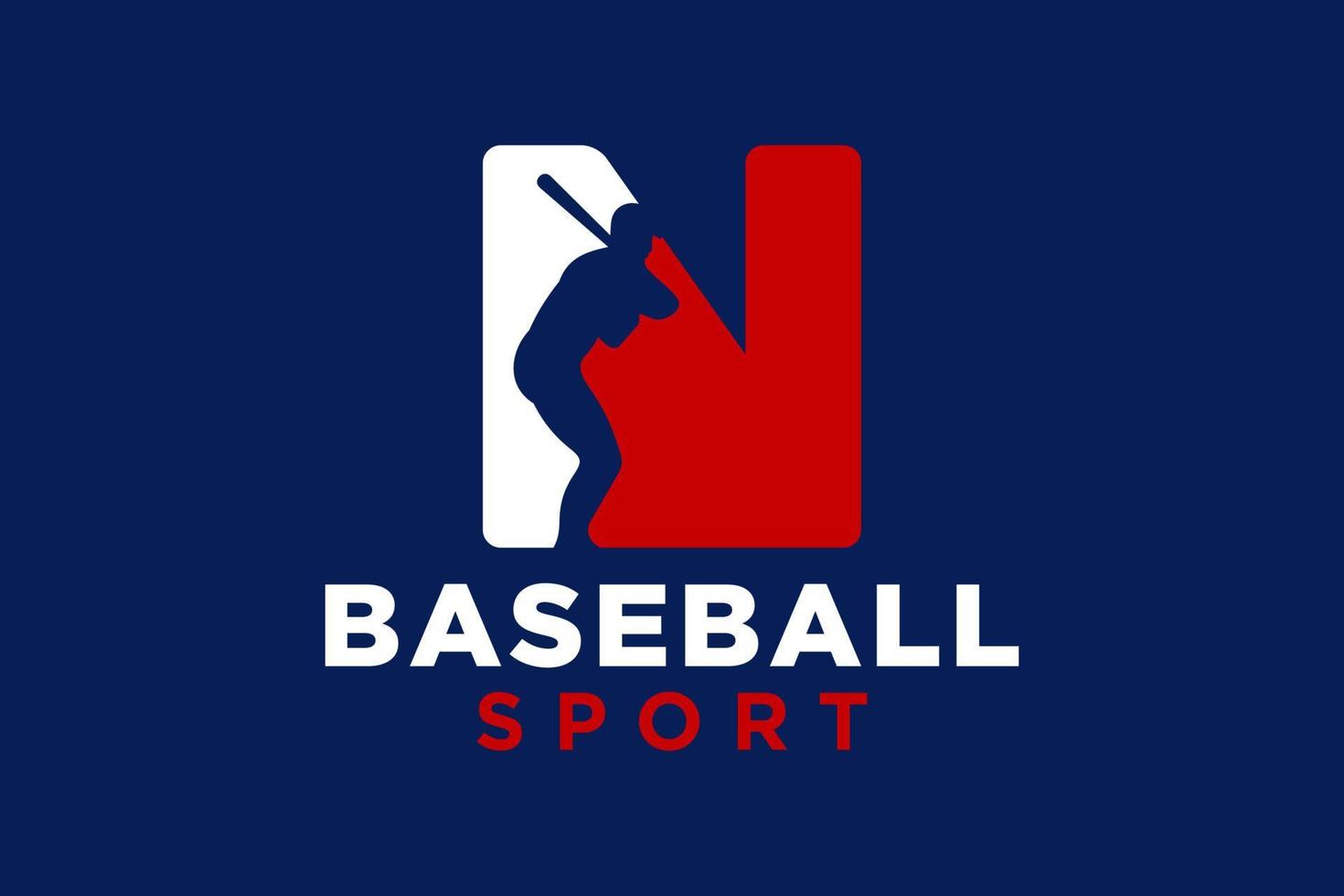 Brief n Baseball Logo Symbol Vektor Vorlage.