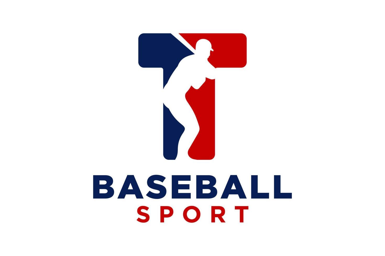 Brief t Baseball Logo Symbol Vektor Vorlage.