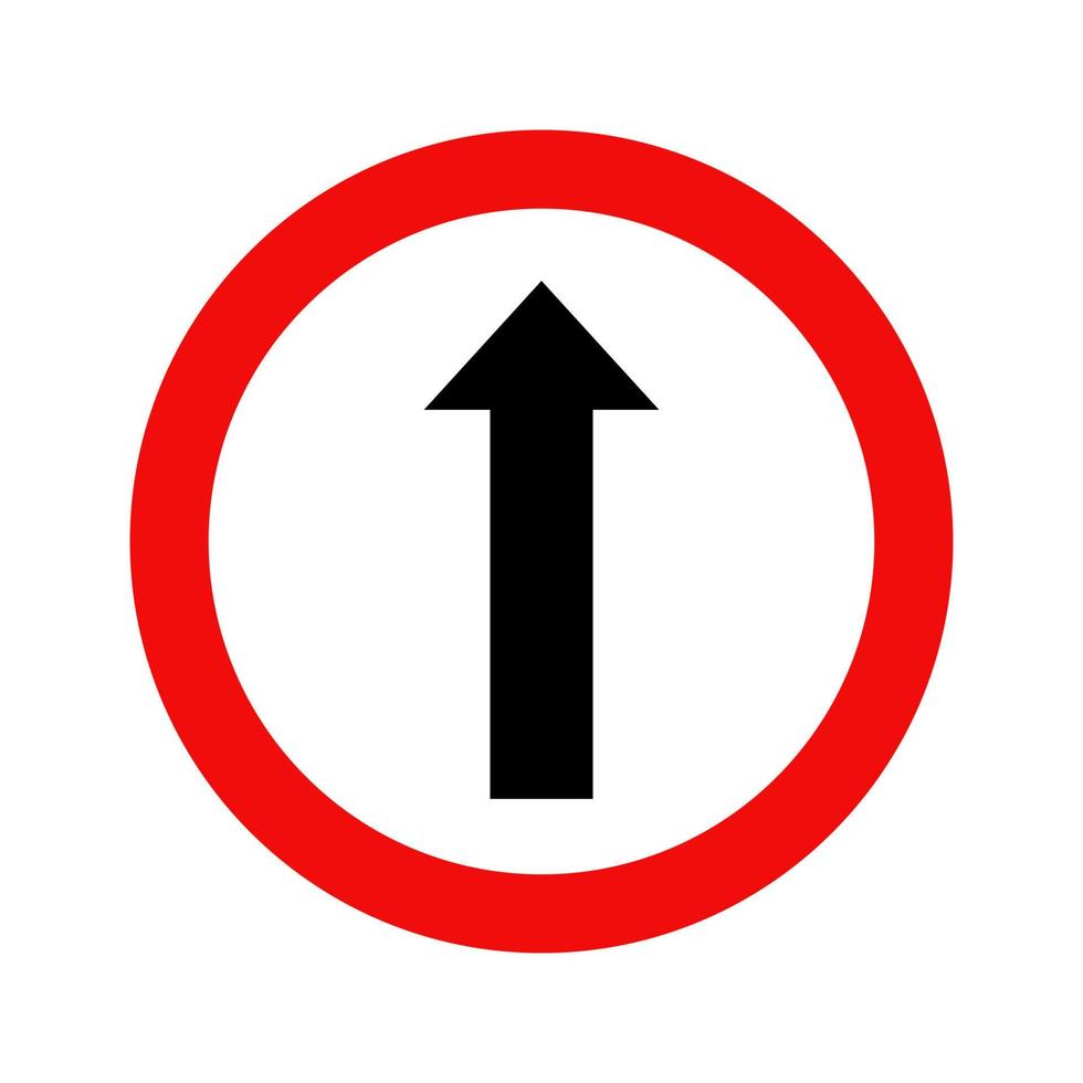 Straße der Verkehr Zeichen von Gerade Symbol isoliert auf Weiß Hintergrund. vektor