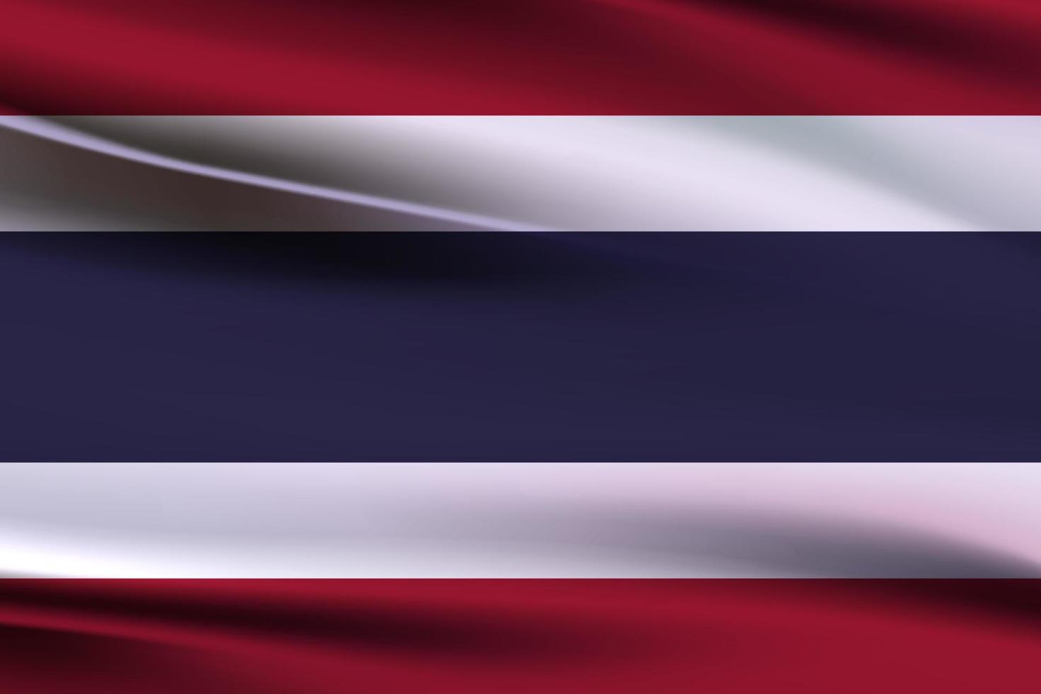 flagga av thailand, thailand flagga på mjuk och slät silke textur, rike av thailand flagga blåser i de vind. bakgrund textur. bangkok. 3d illustration. 3d framställa. vektor