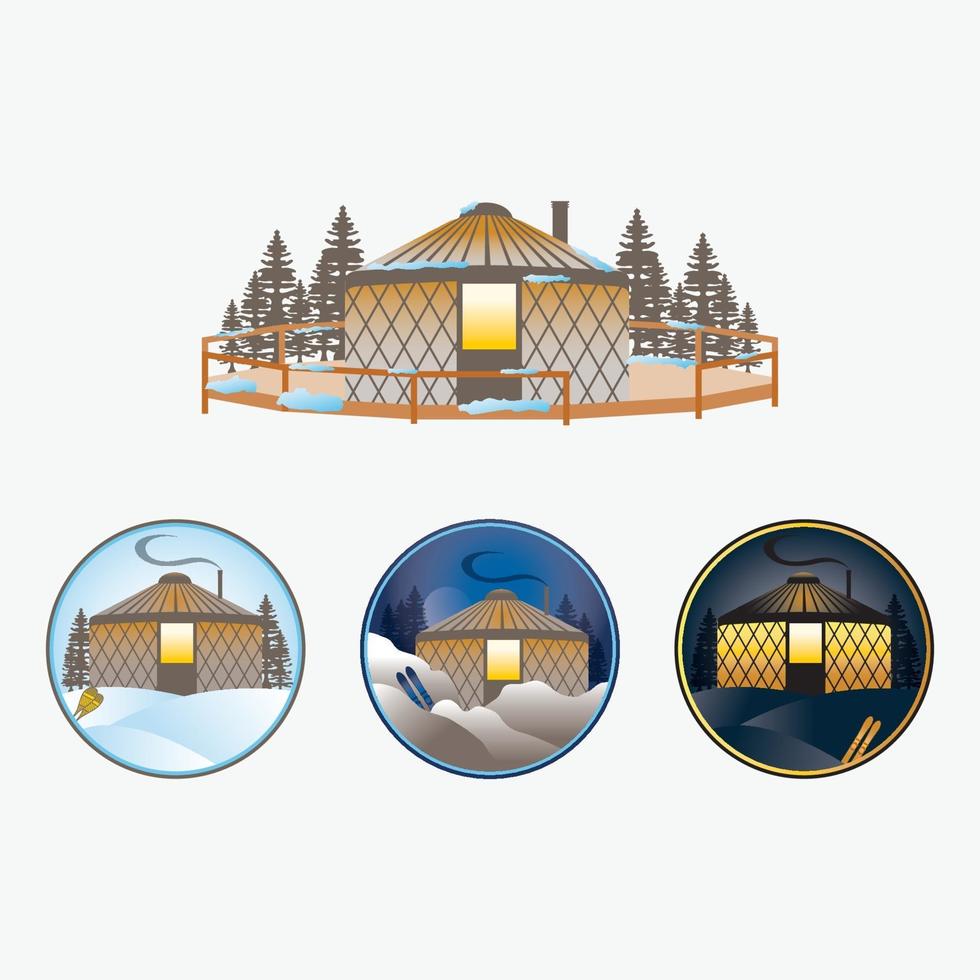äventyr yurts vektor designmallar