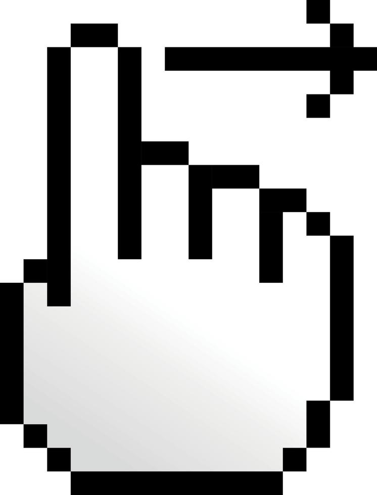 Pixel Illustration von ein wischen berühren Geste zu Rechts, isoliert auf transparent Hintergrund. vektor
