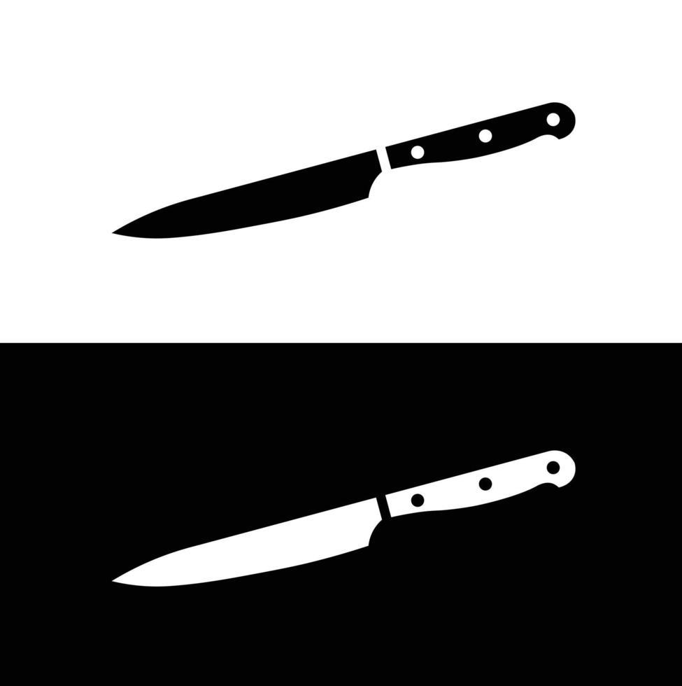 Nützlichkeit Messer eben Silhouette Symbol Vektor. Sammlung von schwarz und Weiß Küche Haushaltsgeräte. Küche Werkzeuge Symbol zum Netz. Küche Konzept. alle Typen von Messer Köche brauchen. vektor
