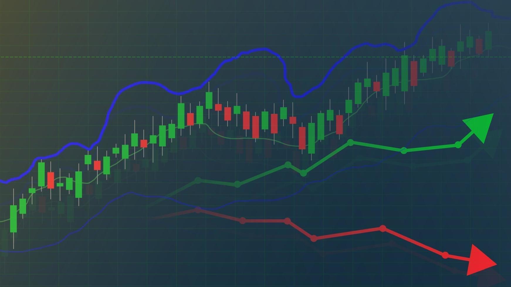 Grafik oder Diagramm des Börsen- oder Devisenhandels, Hintergrunddesign des Markt- und Finanzinvestitionskonzepts, Vektorillustration vektor