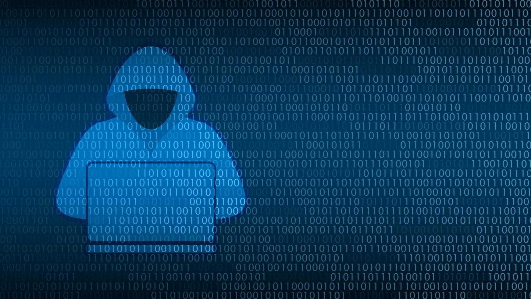 Sicherheit in der Cyber-Technologie. Hacker auf digitalem Bildschirm, Netzwerkschutz-Hintergrunddesign, Vektorillustration vektor