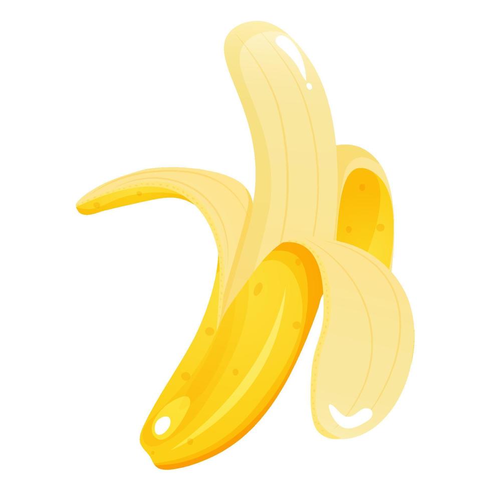 skalad banan isolerat på vit bakgrund. tecknad serie stil illustration. vektor