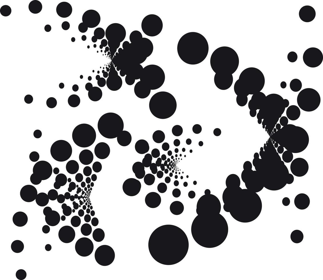 Halbton Muster mit schwarz Punkte, isoliert auf transparent Hintergrund. vektor
